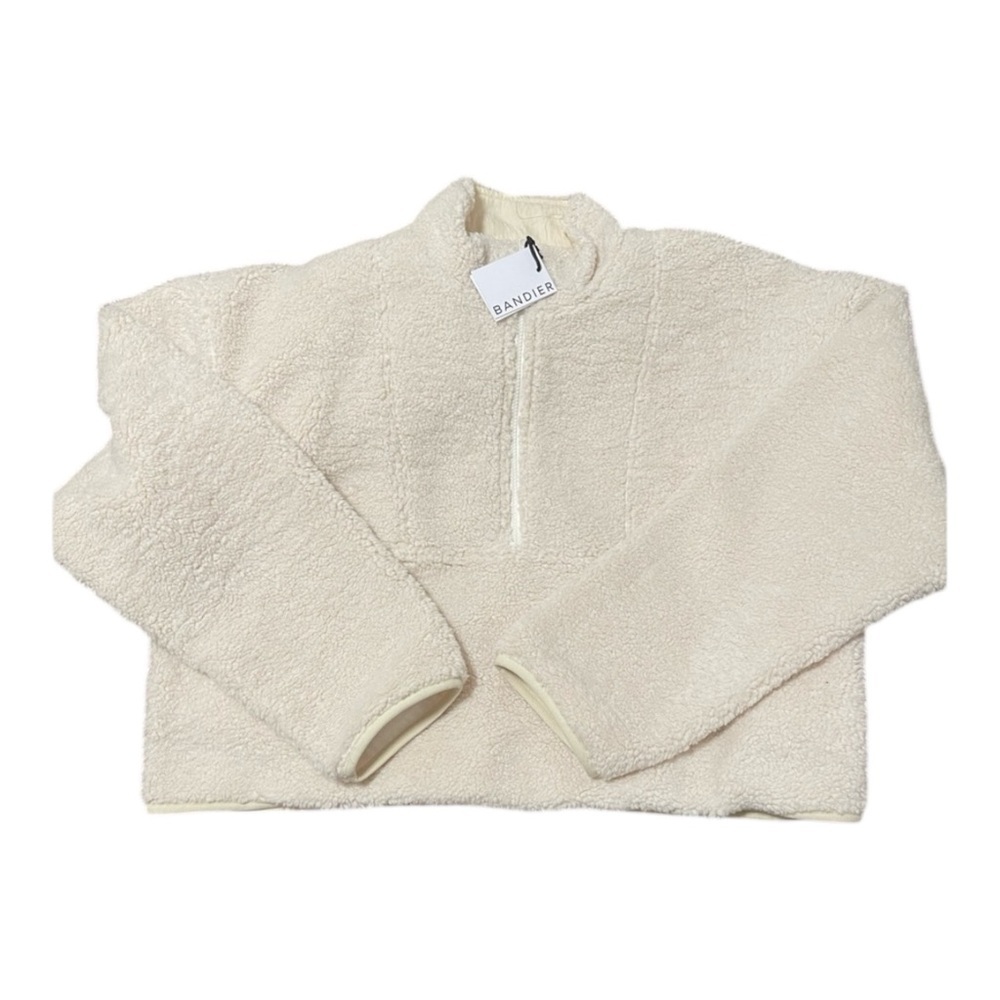 Sincerely Jules Holly Half Zip Cream Sherpa Sweatshirt Jacket 2X - Picture 4 of 6